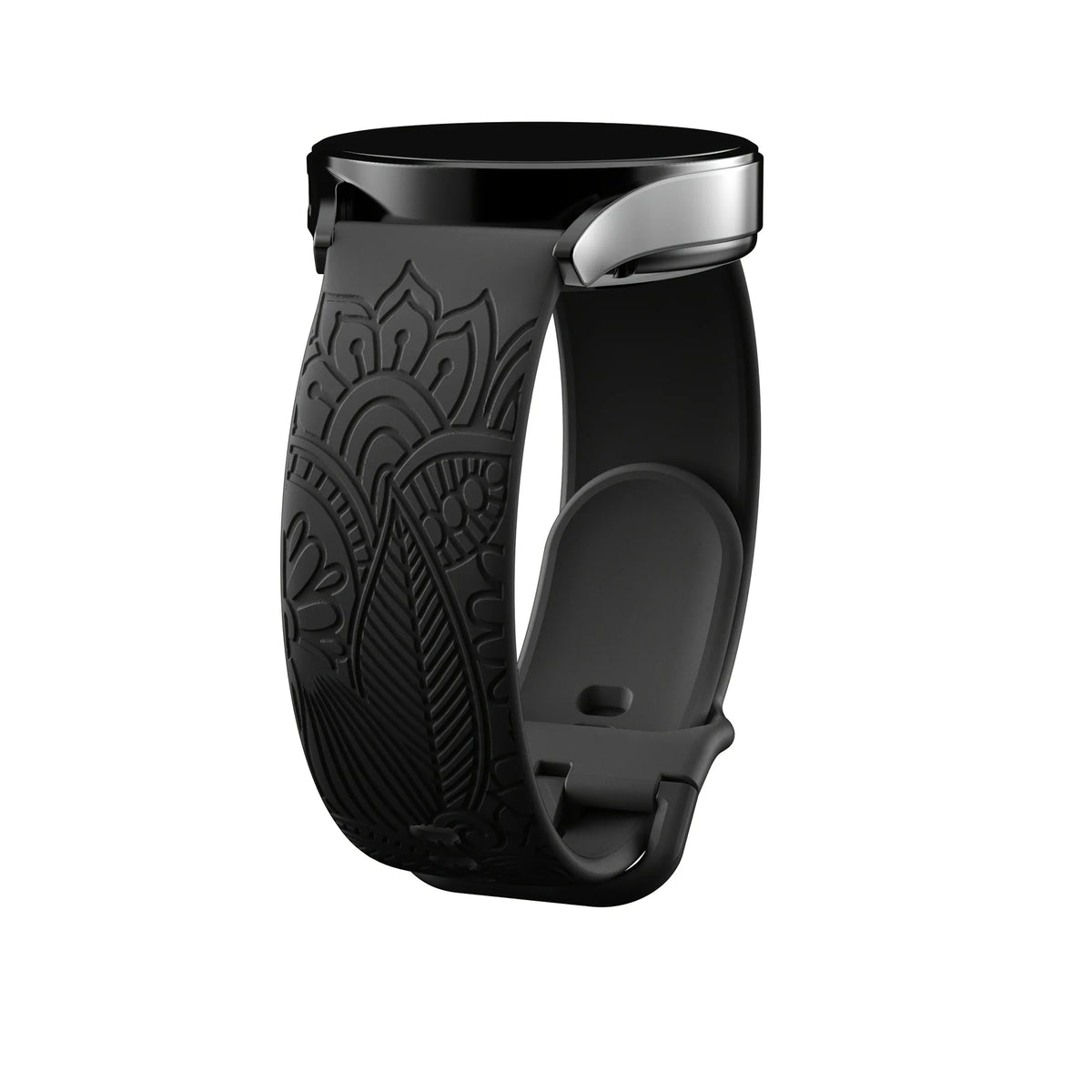 Garmin Engraved Mandala Silicone Band in Black