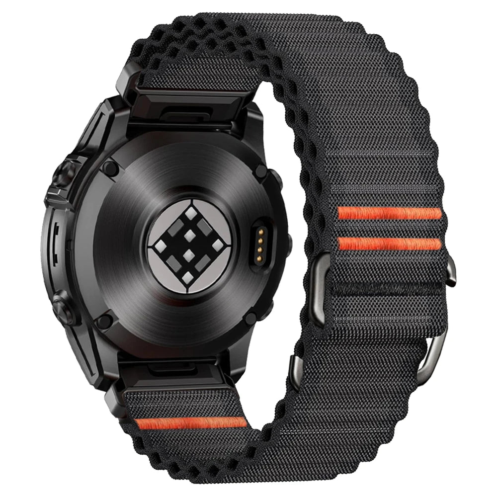 Black / Gray Garmin QuickFit 22/26mm Canvas Nylon Loop Band
