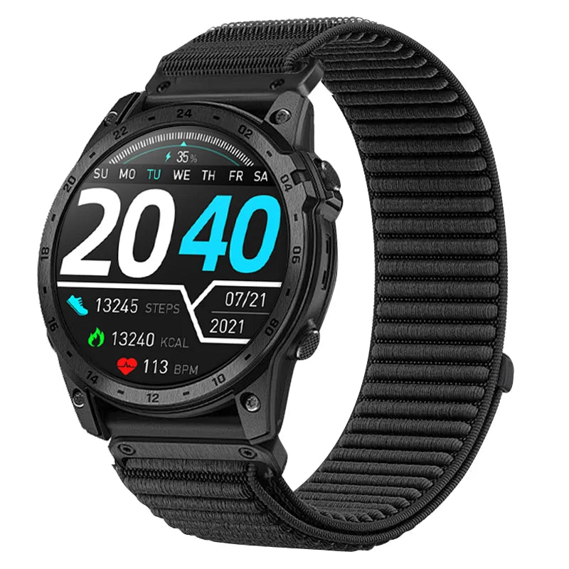 Black Garmin QuickFit 20/22/26mm Elastic Woven Nylon Hook-and-Loop Band