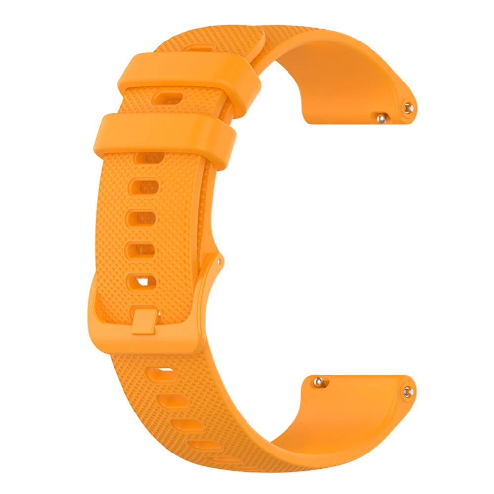 COROS Textured Silicone Sport Band in Solid and Two-Tone Colors – Amber Orange / Matching Buckle