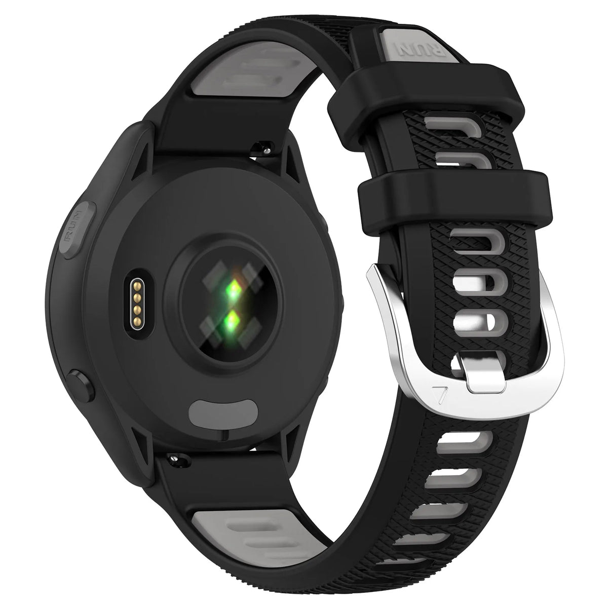 COROS Two-Tone Silicone Band with Silver Buckle – Black / Gray