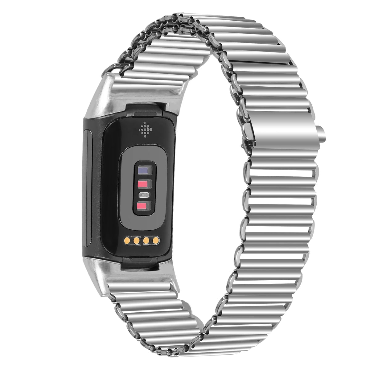 Fitbit Charge Ribbed Stainless Steel Bracelet Band - Silver