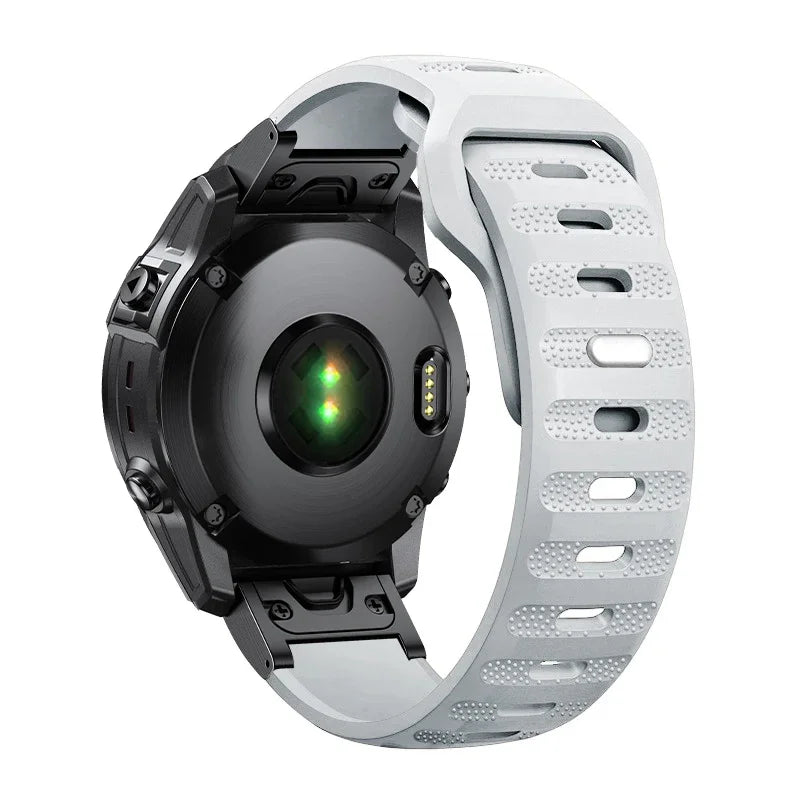 Light Gray Garmin QuickFit 22/26mm Lightweight Soft Silicone Band