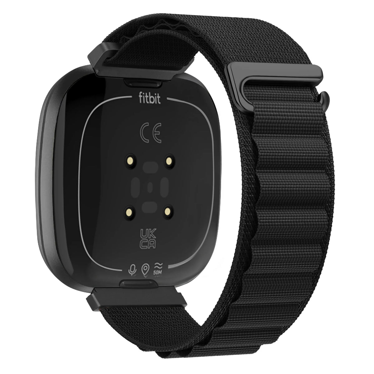 Black Fitbit Versa 4, Versa 3, Sense 2 and Sense Alpine Loop Nylon Band
