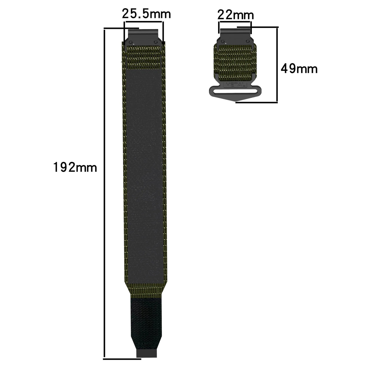 Garmin QuickFit 20/22/26mm Braided Nylon Hook-and-Loop Band — design detail