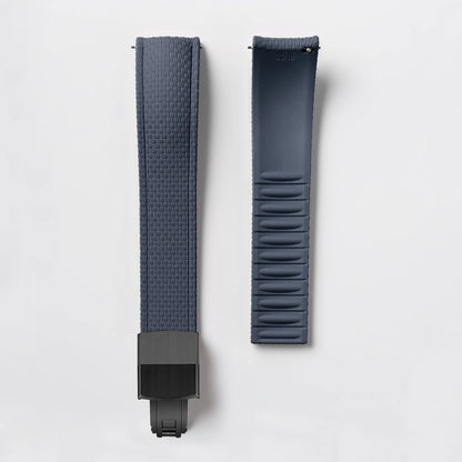 Garmin Curved-End FKM Rubber Band in Gray with Black Clasp