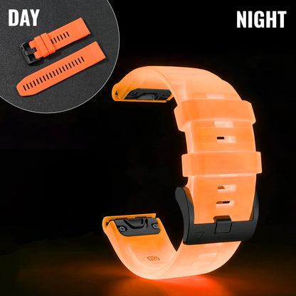 Orange Garmin QuickFit 22/26mm Glow-in-the-Dark Silicone Band