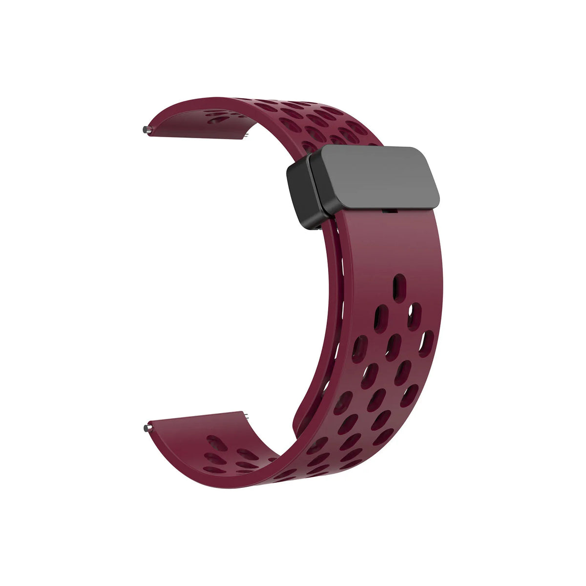 Polar Perforated Silicone Band with Magnetic Clasp — Wine Red / Black Clasp