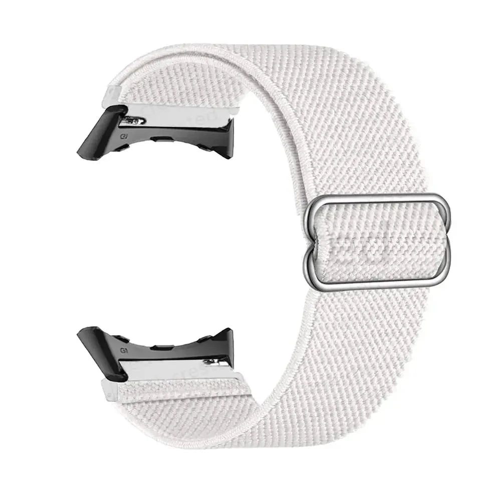 White Google Pixel Watch 5, 4 and 3 41mm Elastic Nylon Band, 31 Patterns