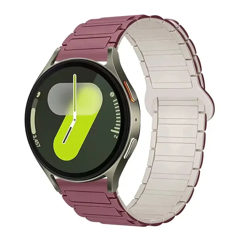 Amazfit Ribbed Magnetic Silicone Loop Band — Dusty Purple / Cream
