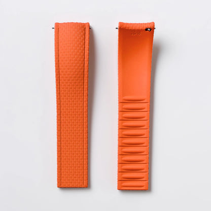Garmin Curved-End FKM Rubber Band in Orange, strap only
