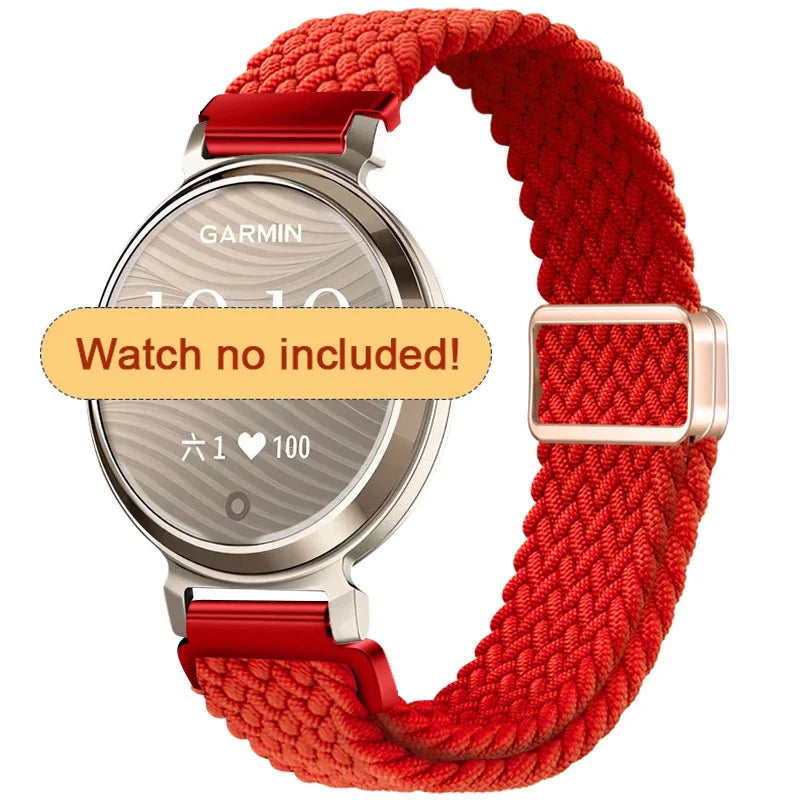 Garmin Lily 2 Braided Nylon Magnetic Band in Red