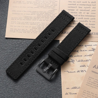 Garmin Stitched Canvas Nylon Band in Black with Black Buckle