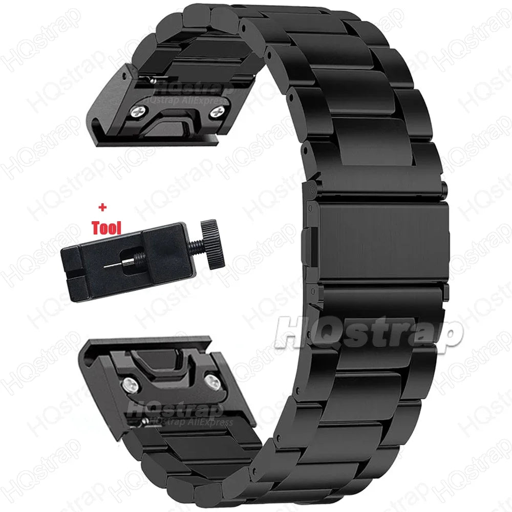 Garmin QuickFit Stainless Steel Link Bracelet in Black