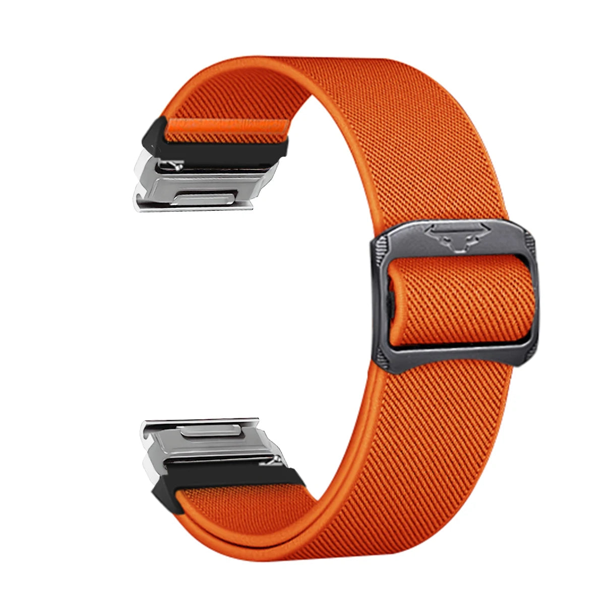 Garmin QuickFit Nylon Band - Clasp and Slider Styles orange slider-loop strap with silver connectors
