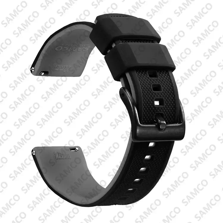 Amazfit Textured Silicone Band with Buckle Choices — Black / Gray / Black Buckle