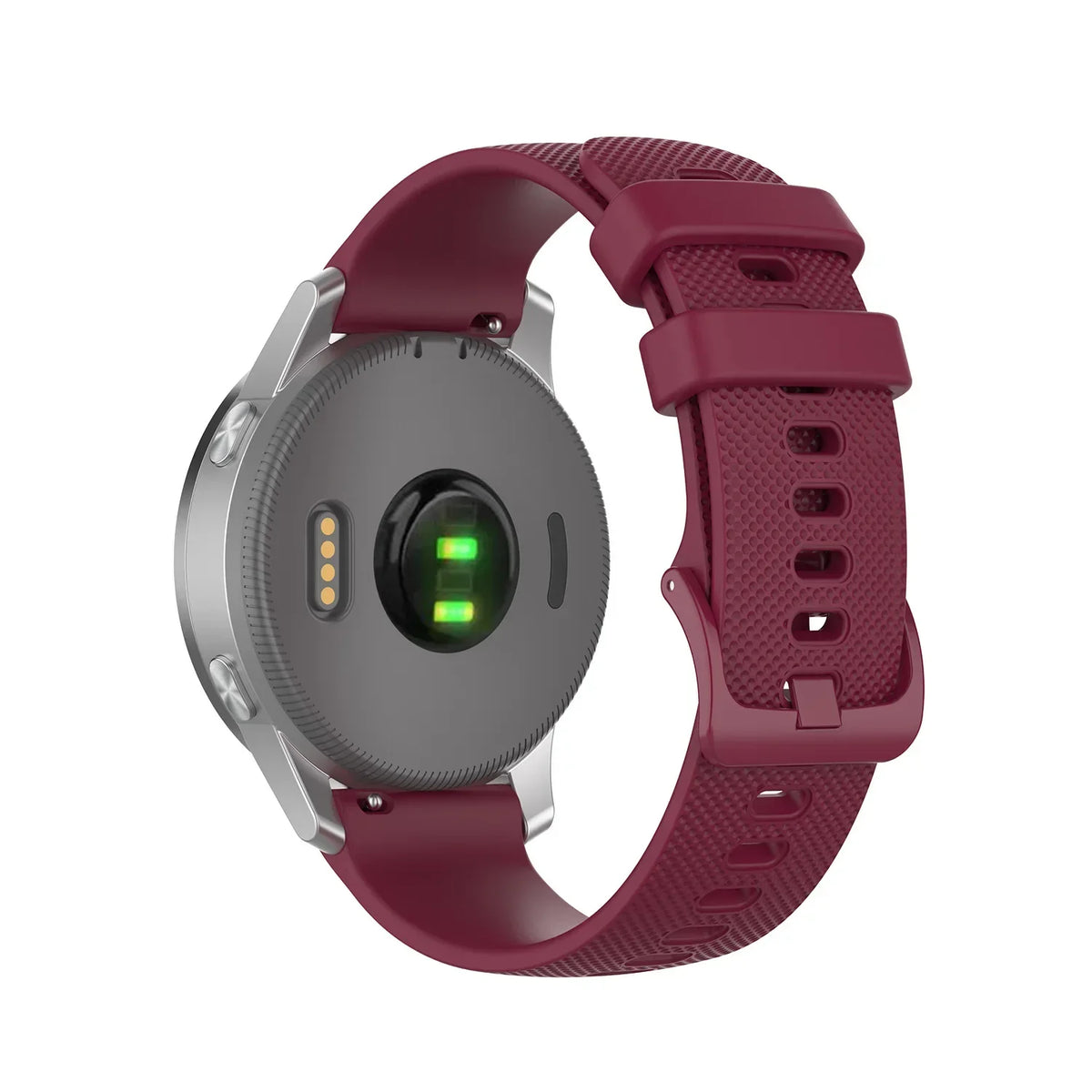 Motorola Moto Textured Silicone Band with Matching Buckle — Wine red strap rear view