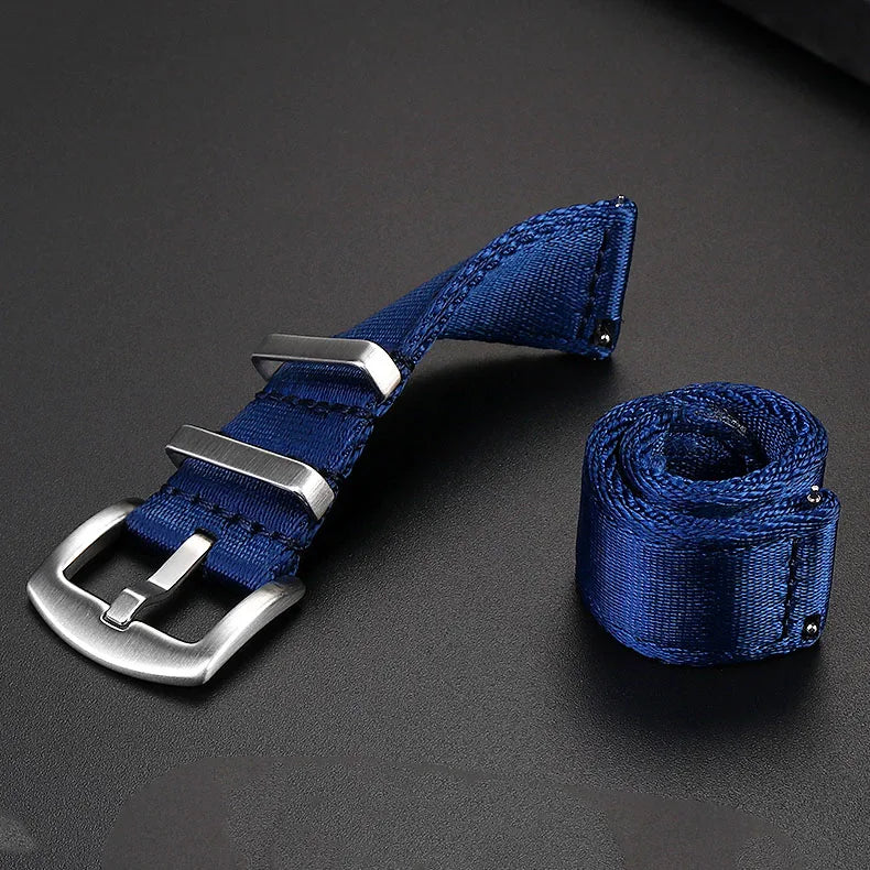 Rolled navy nylon strap for COROS – BandsCo Straps