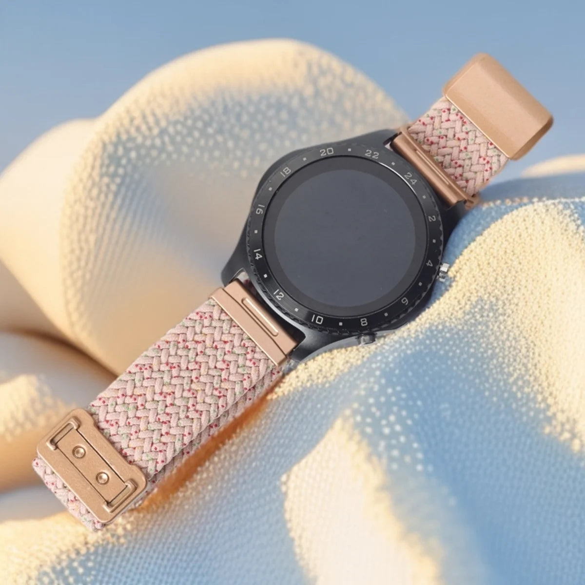 Pink Dots Garmin 18/20/22mm Quick Release Braided Nylon Magnetic Band