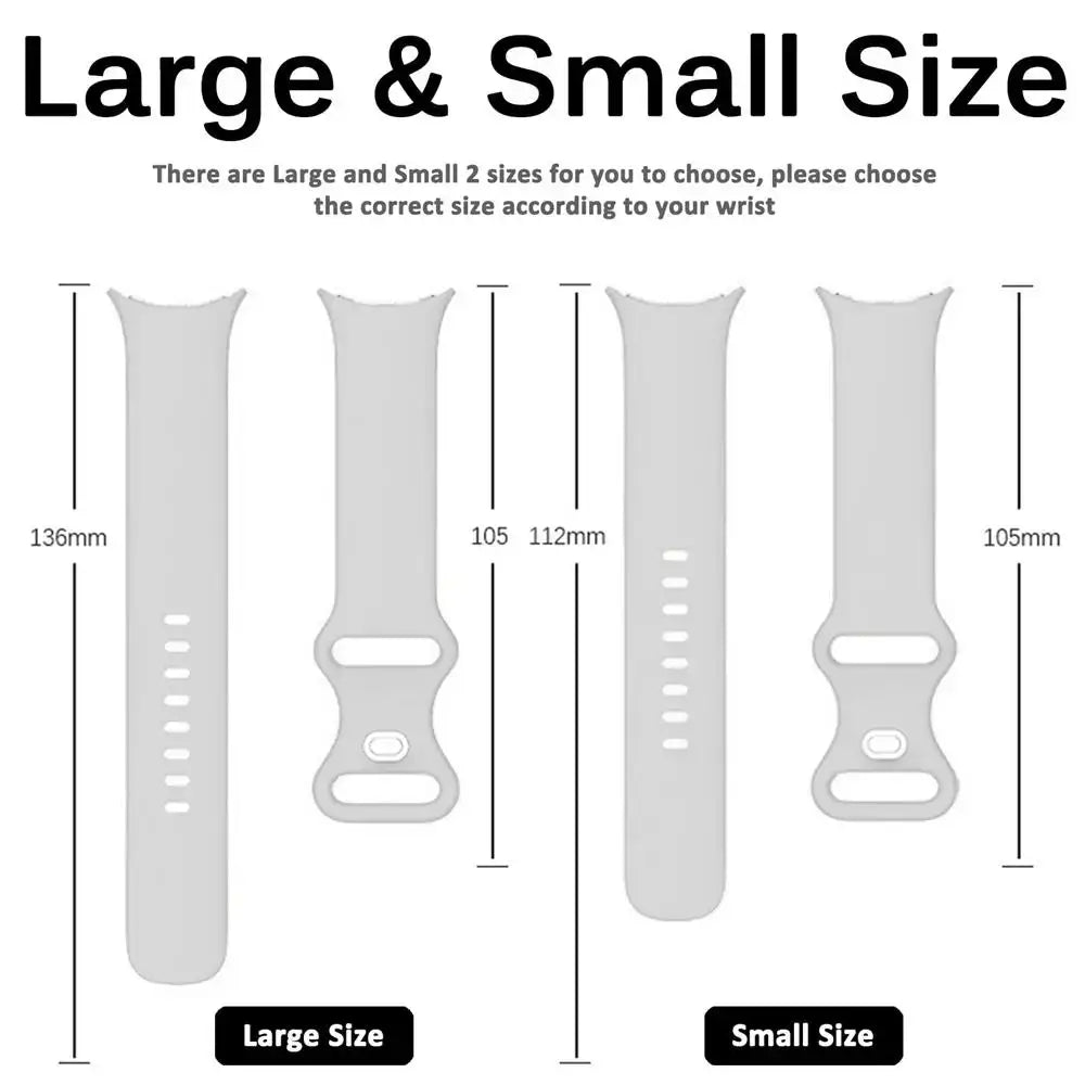 Small and large silicone strap length comparison