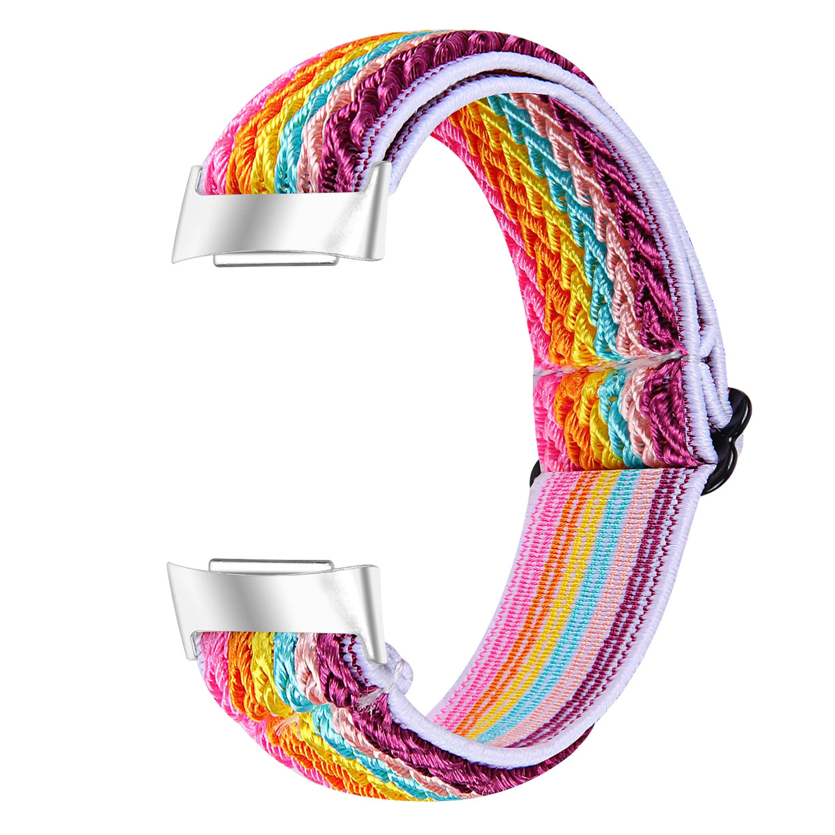 Fitbit Charge 5/6 Adjustable Stretch Nylon Band - Pastel Rainbow