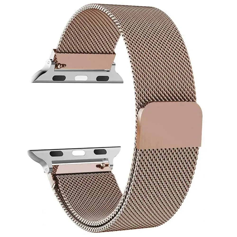 Rose Gold stainless steel mesh Apple Watch band