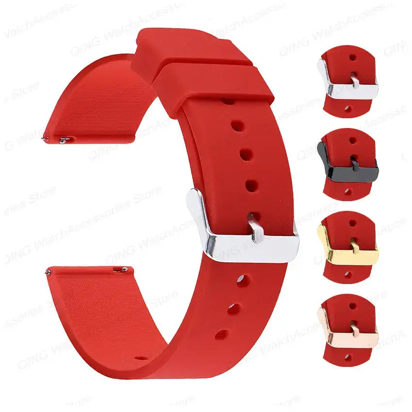 Suunto Smooth Silicone Buckle Band - Red with buckle finish previews