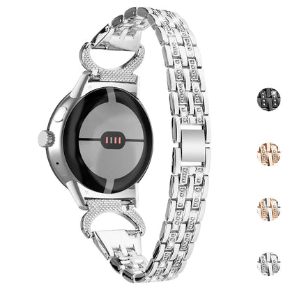 Google Pixel Watch 5, 4 and 3 41mm Rhinestone Bead Bracelet Band