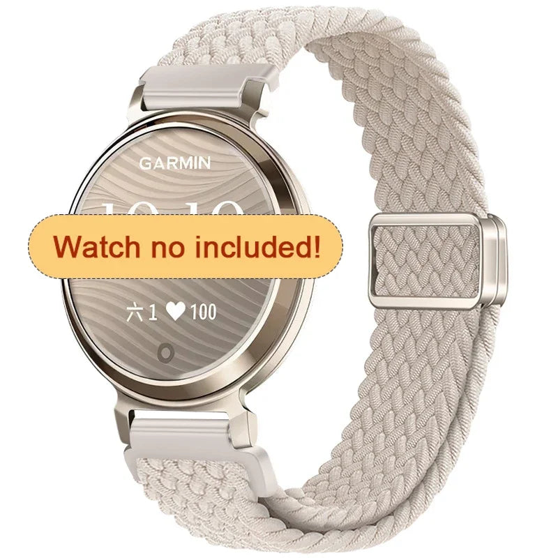 Garmin Lily 2 Braided Nylon Magnetic Band in Starlight