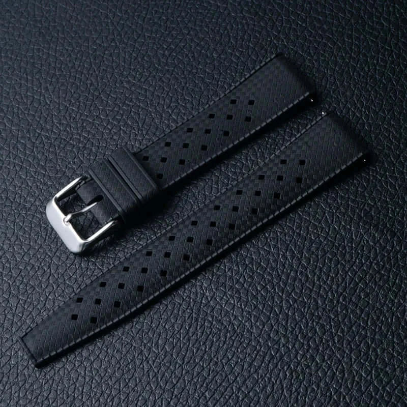 Amazfit Tropic-Style Perforated Silicone Band — Black