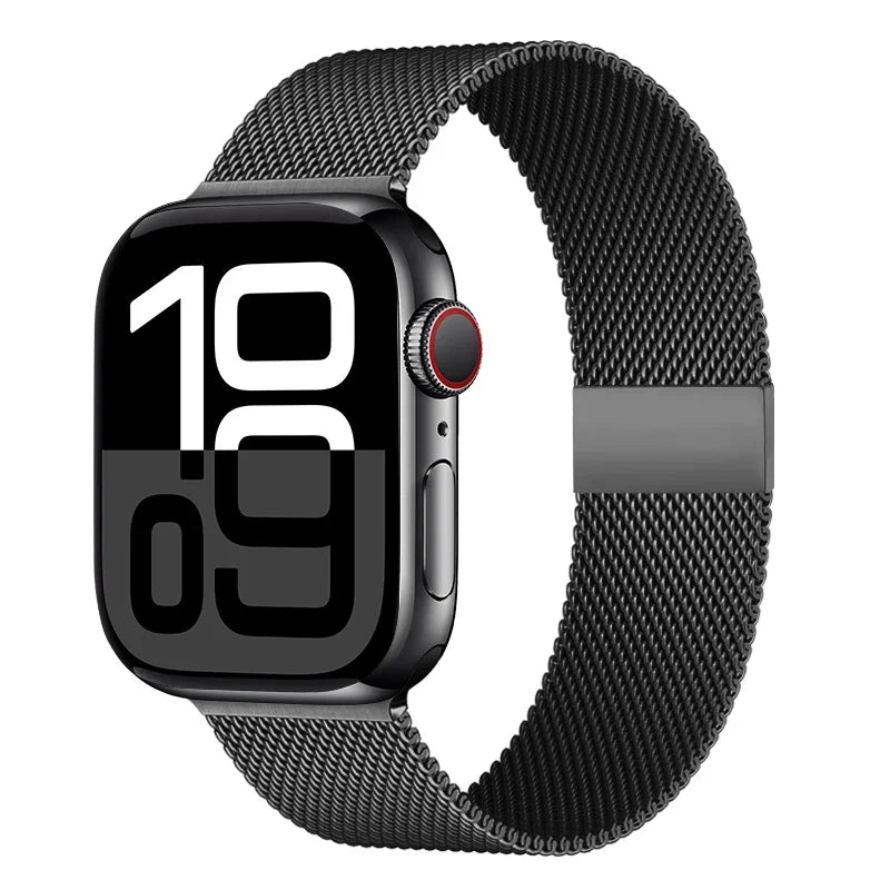 Colorful Milanese Mesh Apple Watch Band in Black