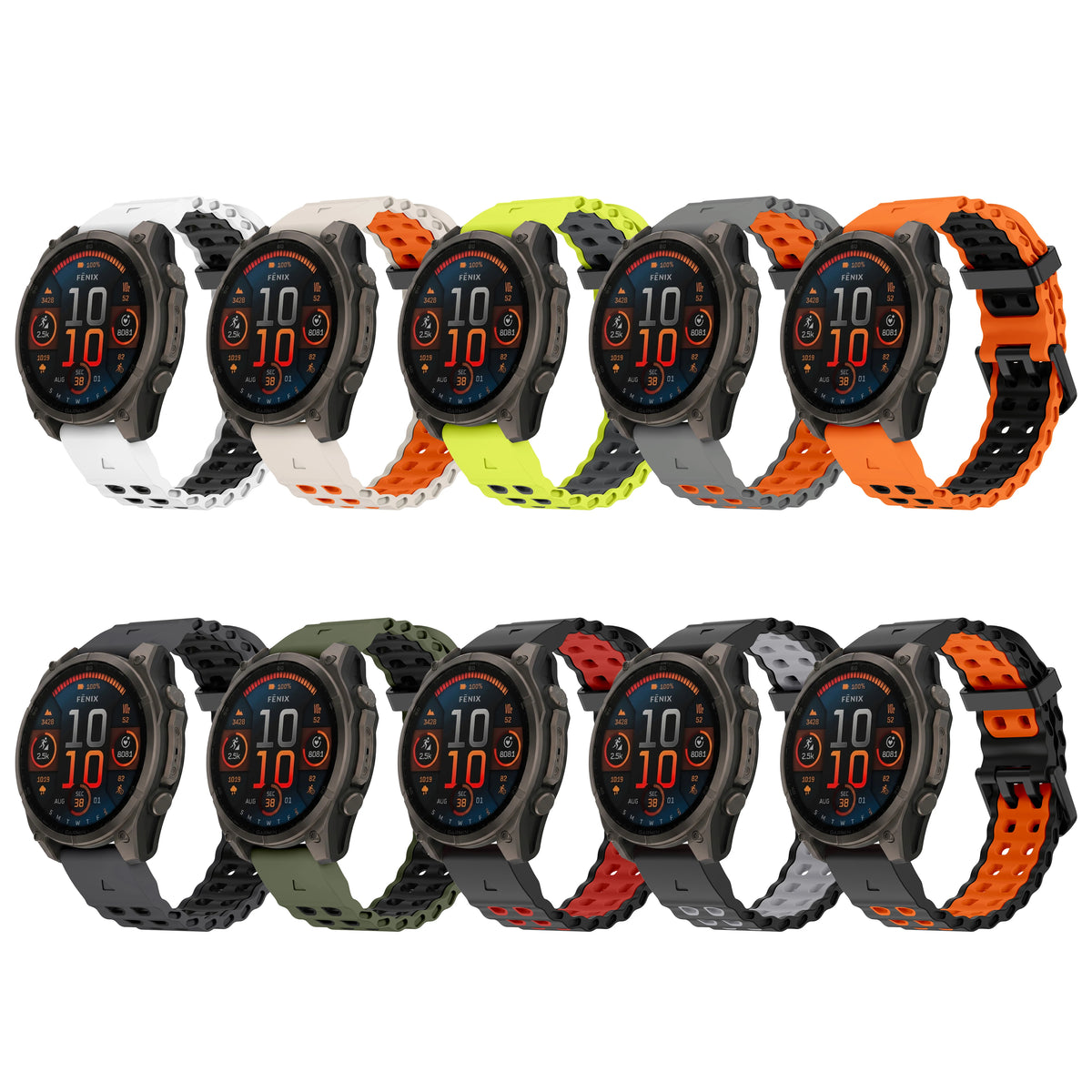 Garmin QuickFit 22/26mm Two-Tone Silicone Running Band — product view