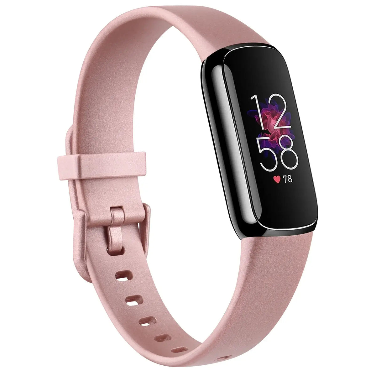 Fitbit Luxe Silicone Band with Solid & Glitter Finishes - Metallic Rose Gold