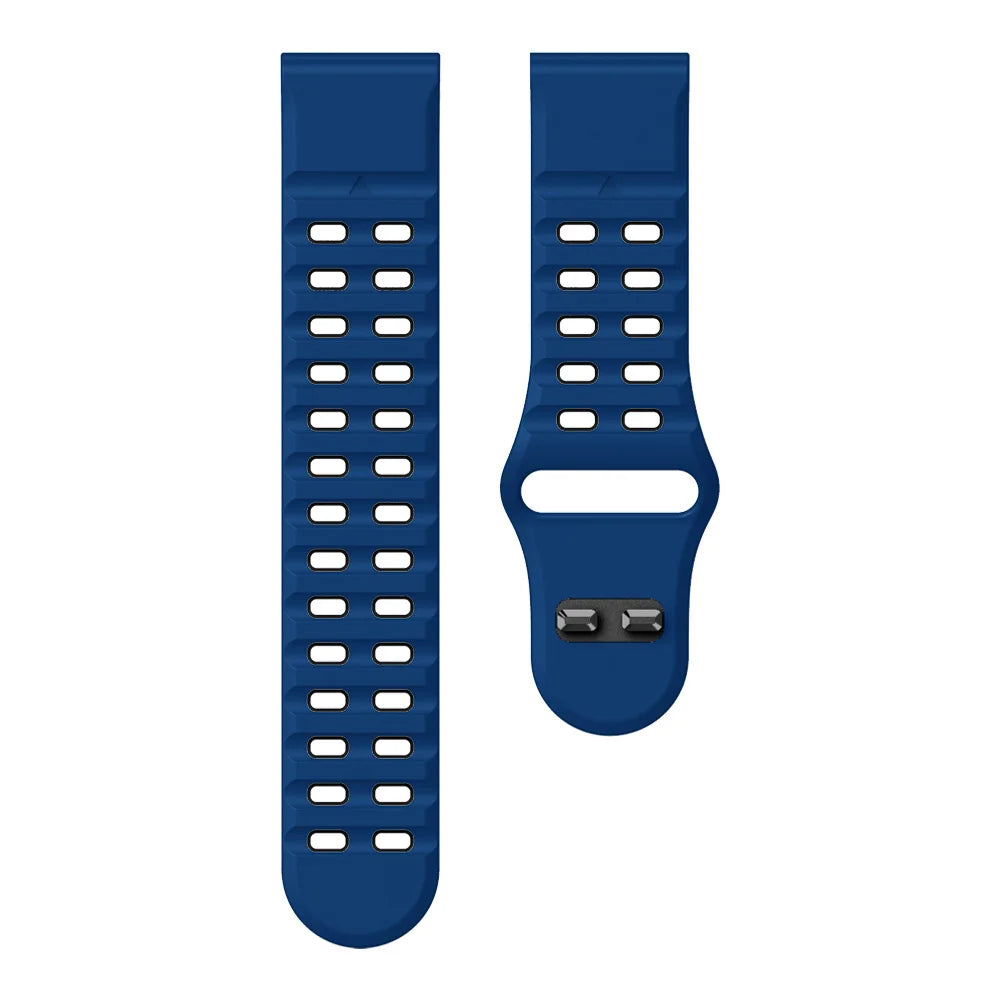 Midnight Blue / Black Garmin QuickFit 22/26mm Perforated Silicone Band with Tuck Closure