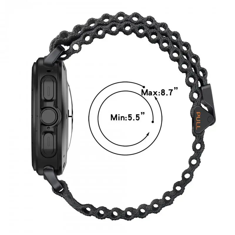 Samsung Galaxy Watch Ultra and Ultra 2 Ribbed Fabric Loop, Hook Closure — material detail