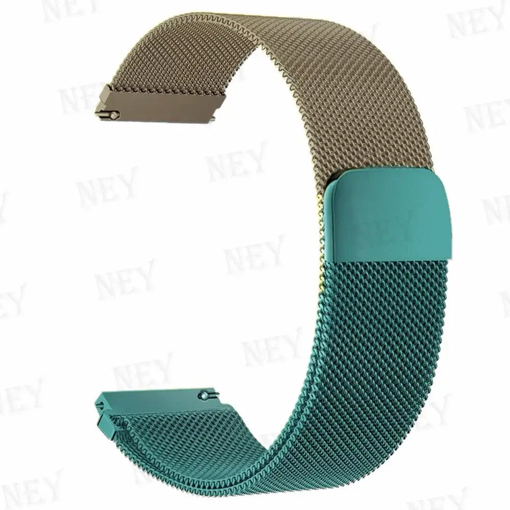 Amazfit Stainless Steel Milanese Mesh Band — Tan / Teal