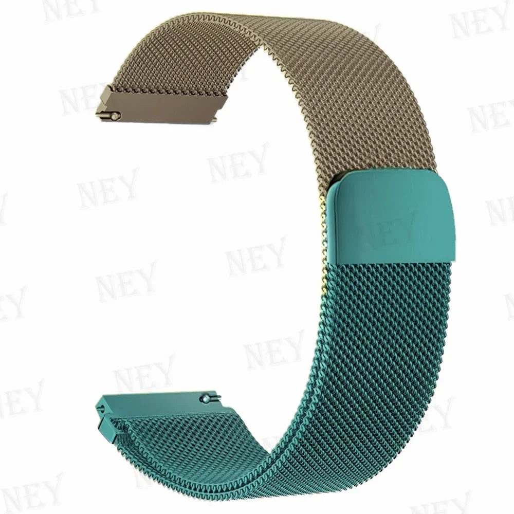 Polar Stainless Steel Milanese Mesh Band – Tan / Teal