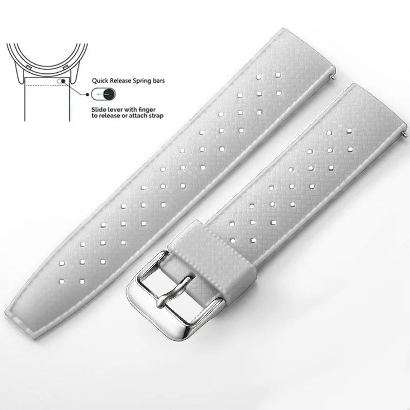 Tropic Silicone Band for Motorola Moto — White / Silver Buckle (Option 1)
