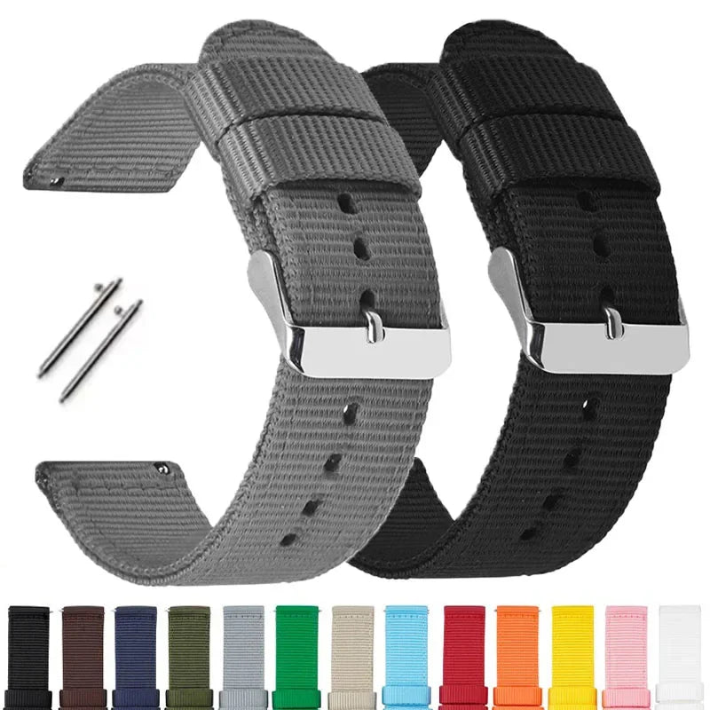 Garmin Woven Nylon Band in gray and black with color swatches