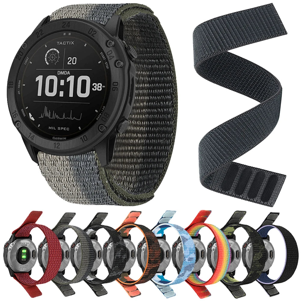 Garmin QuickFit 22/26mm Soft Nylon Hook-and-Loop Sport Band