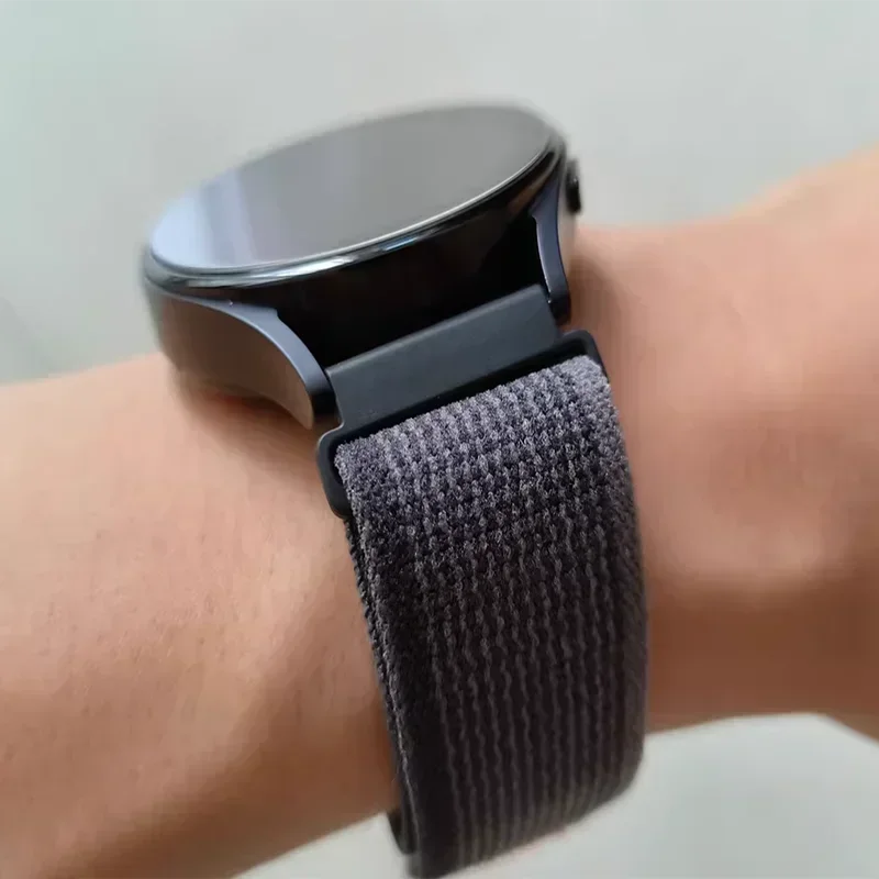 Motorola Moto Nylon Trail Loop Watch Band with Pull Tab — Woven strap worn on wrist