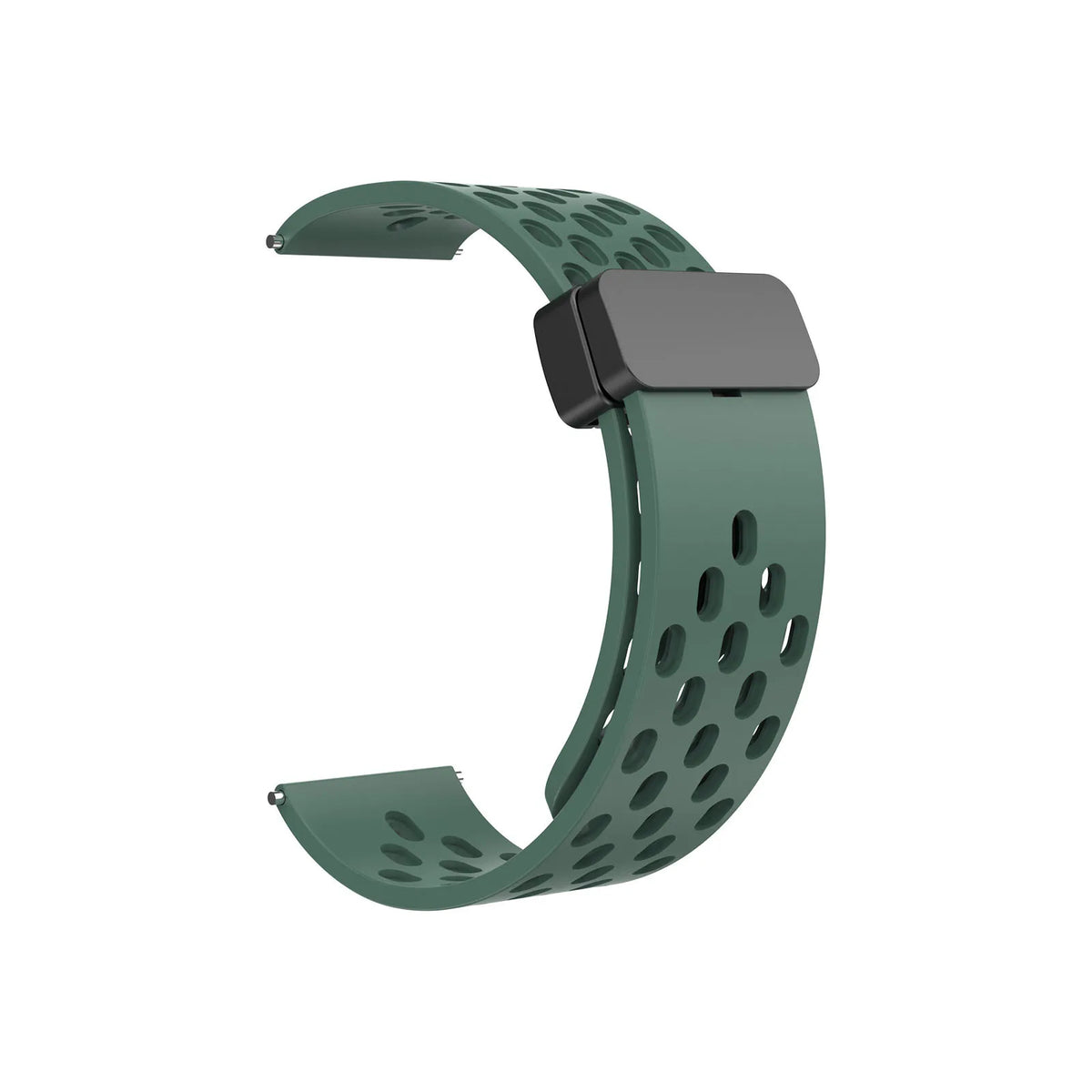 Motorola Moto Perforated Silicone Band with Magnetic Clasp — Pine Green / Black Clasp