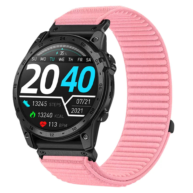 Pink Garmin QuickFit 20/22/26mm Elastic Woven Nylon Hook-and-Loop Band