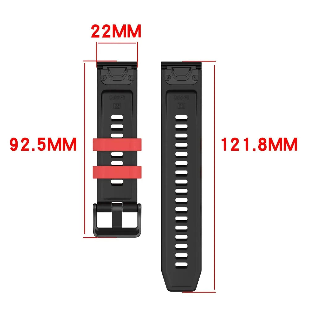 Garmin QuickFit 22/26mm Silicone Band with Contrast Keepers — design detail