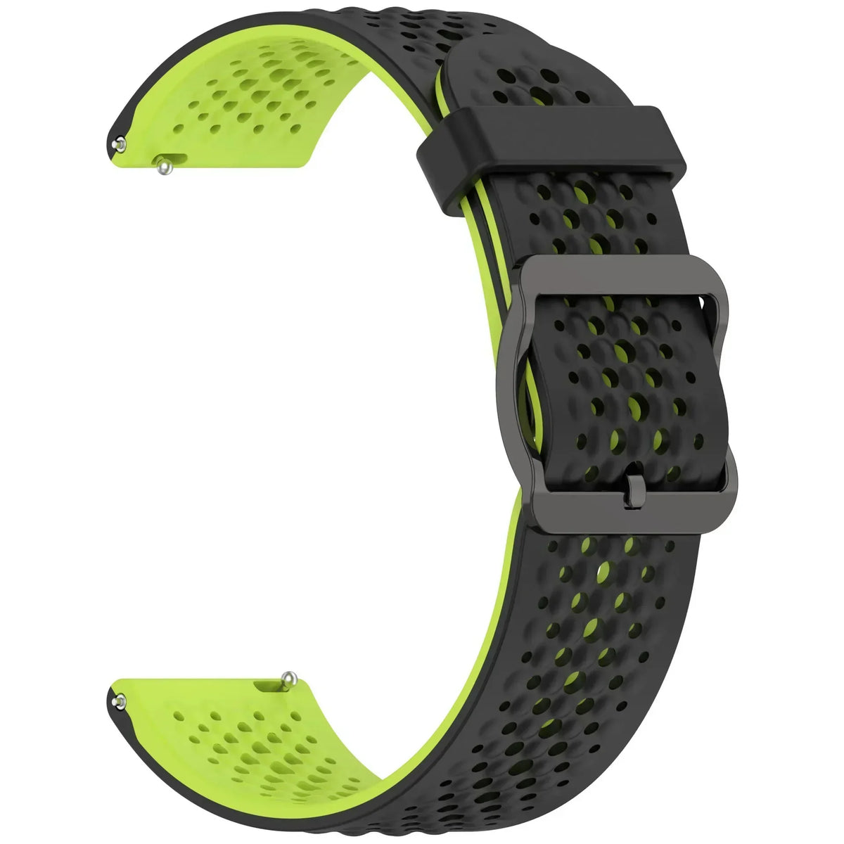 Perforated Silicone Buckle Band for Polar – Black / Lime Green