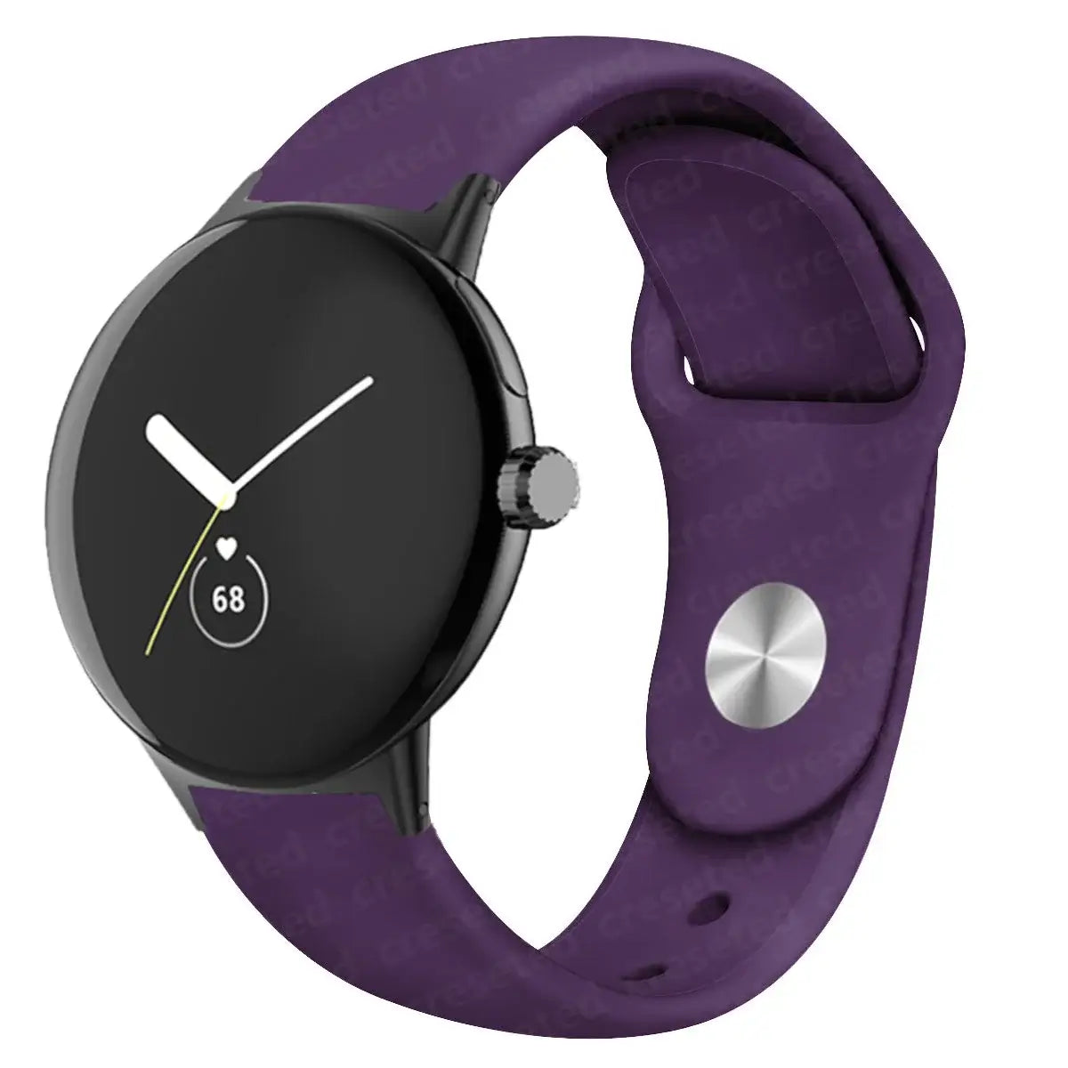 Round Stud Silicone Google Pixel Watch Band in Deep Plum