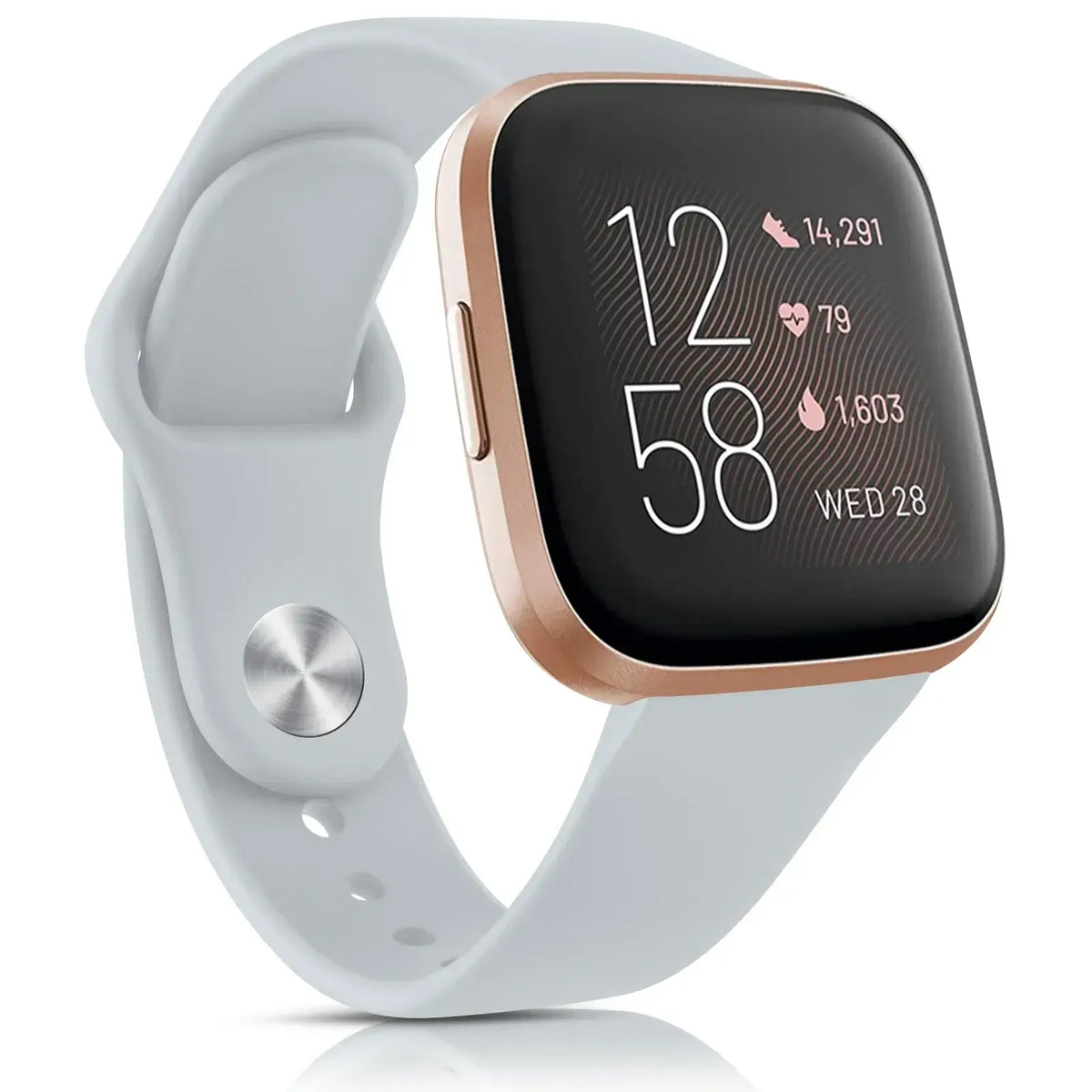 Fitbit Versa & Sense Silicone Pin-and-Tuck Band - Light Gray