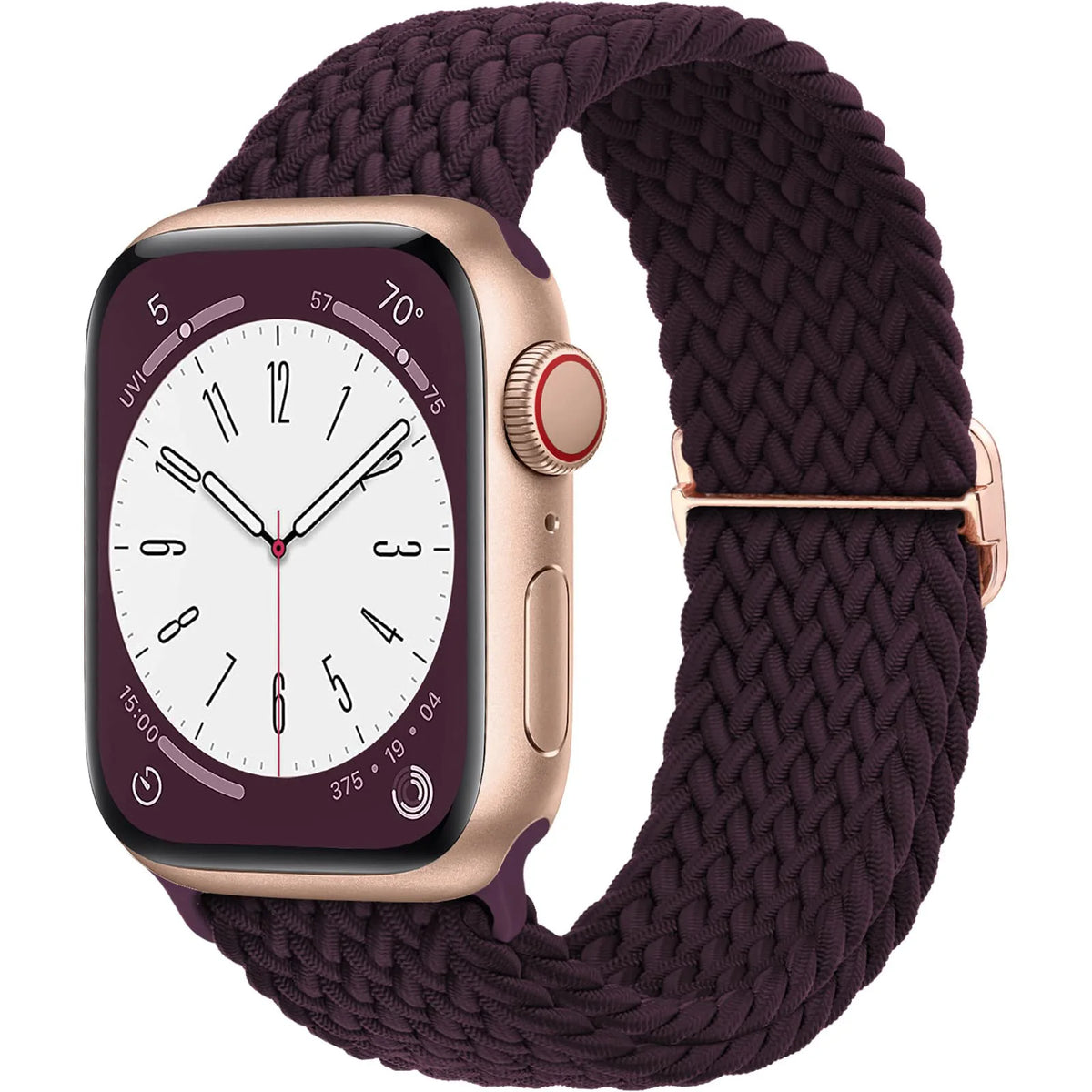 Stretch Braided Nylon Apple Watch Loop with Slider in Deep Plum