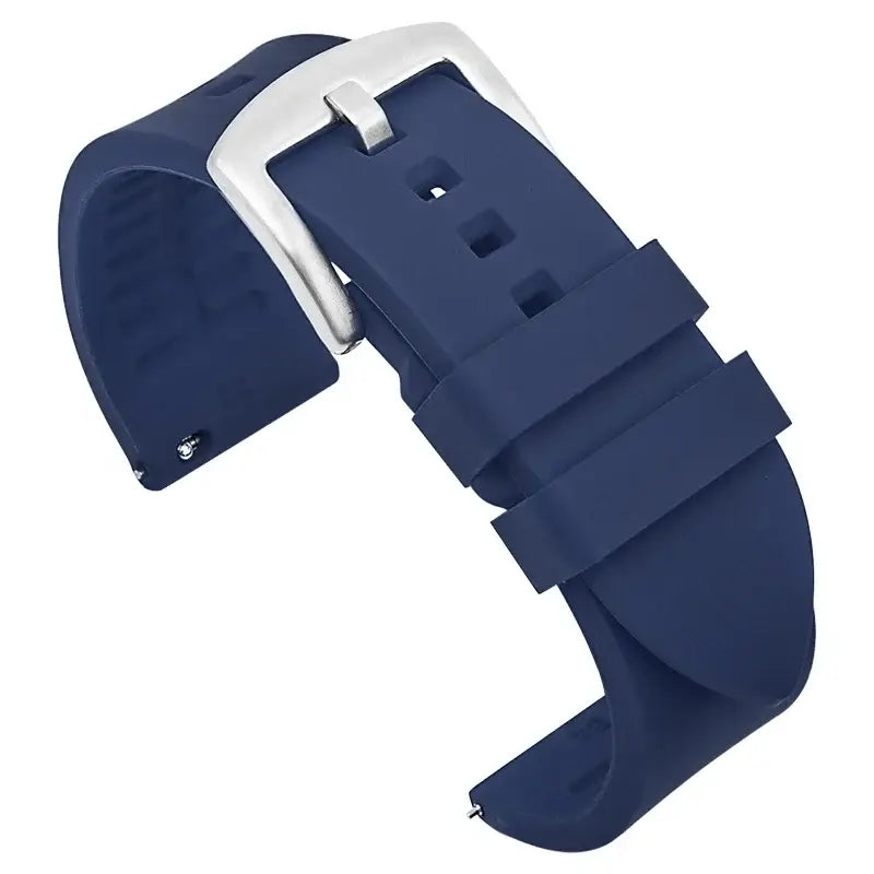 Samsung Galaxy Watch Smooth Silicone Quick-Release Band in Navy Blue / Silver Buckle