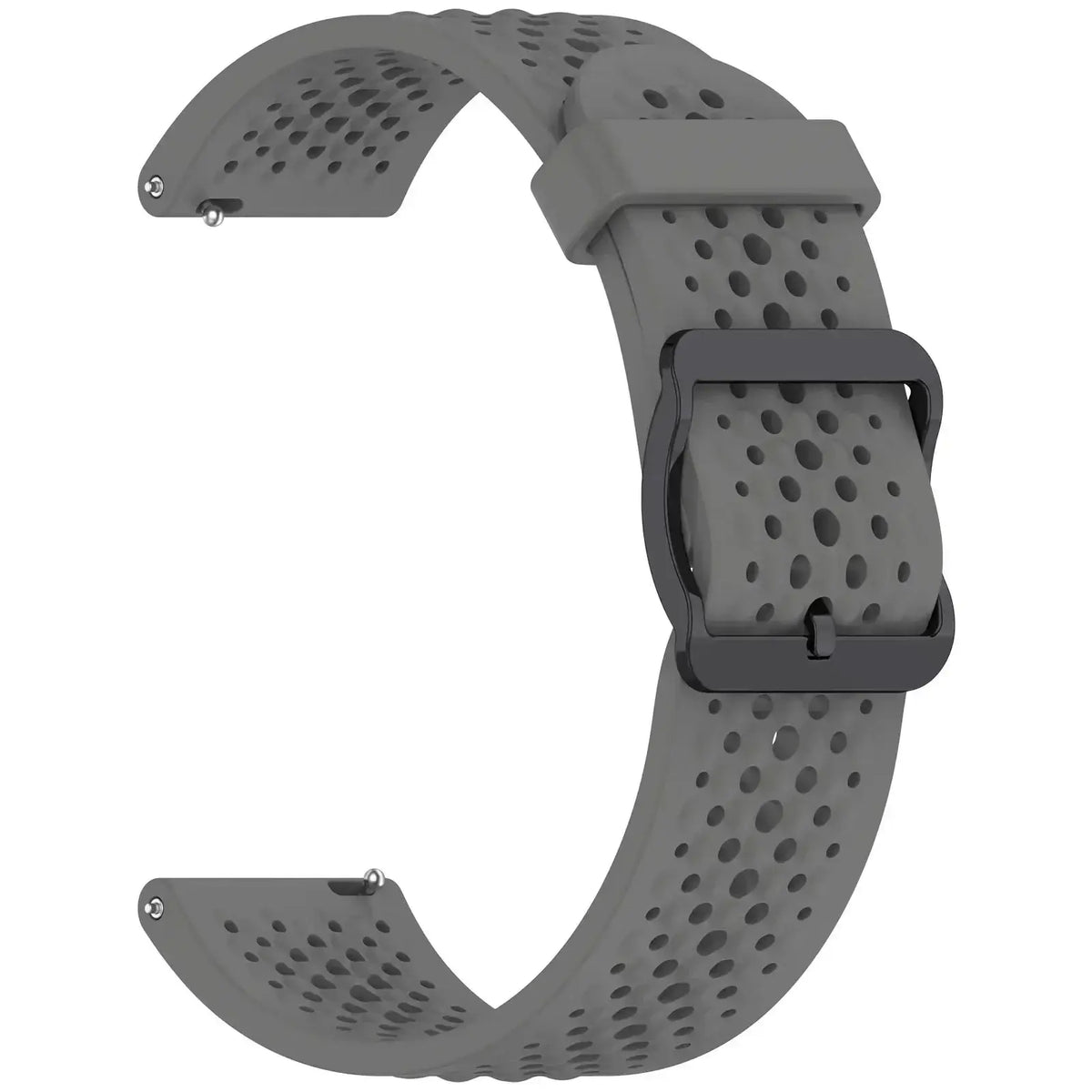 Perforated Silicone Buckle Band for Amazfit – Dark Gray